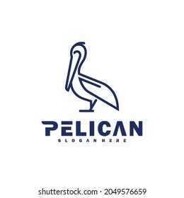 Pelican bird logo line vector illustration design template. Creative design