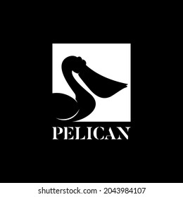pelican bird logo silhouette vector illustration