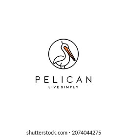 Pelican Bird Logo  Vector Design Template Inspiration