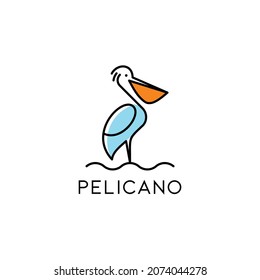 Pelican Bird Logo  Vector Design Template Inspiration