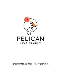 Pelican Bird Logo  Vector Design Template Inspiration