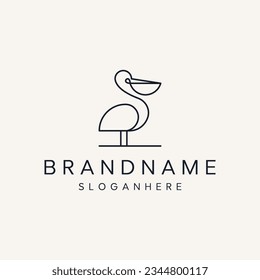 Plantilla de diseño de vectores con logotipo de aves pelícticas