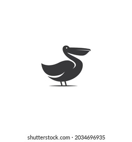 pelican bird logo vector icon in simple illustration design 