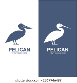 pelican bird logo vector icon illustration design. logo for adventure, and brand company