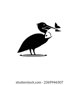 pelican bird logo, Vektorsymbol-Illustrationsdesign. Logo für Abenteuer und Markenfirma