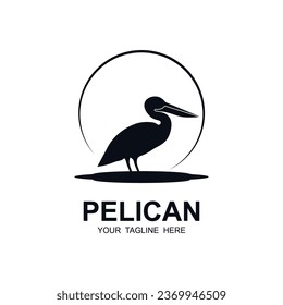 pelican bird logo vector icon illustration design. logo for adventure, and brand company