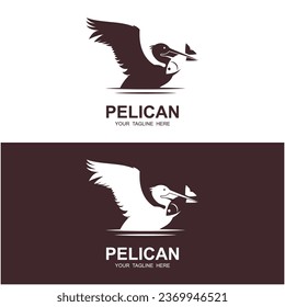 pelican bird logo vector icon illustration design. logo for adventure, and brand company