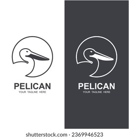 pelican bird logo vector icon illustration design. logo for adventure, and brand company