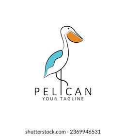 pelican bird logo vector icon illustration design. logo for adventure, and brand company