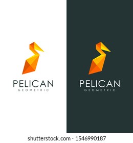 pelican bird logo, vector illustration in a modern abstract geometric style