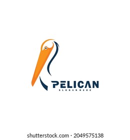 Pelican bird logo vector illustration design template. creative design