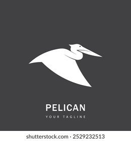 Logotipo de pássaro pelicano, projeto de ilustração de vetor pelicano, projeto de logotipo de pássaro