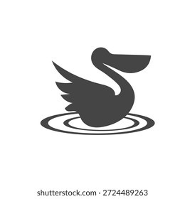Logotipo del pájaro del pelícano, diseño de la Ilustración vectorial del pelícano, diseño del logotipo del pájaro