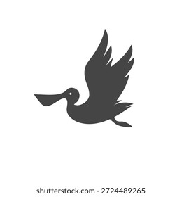 Logotipo del pájaro del pelícano, diseño de la Ilustración vectorial del pelícano, diseño del logotipo del pájaro