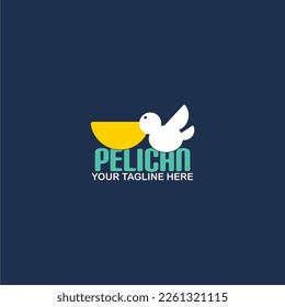 Pelican Bird Logo Vector. Suitable for various types of businesses, especially in the field of travel and children's clothing.