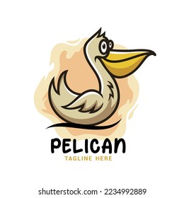 Plantilla de vectores con logotipo de aves pelícticas