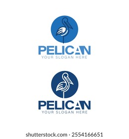 Pelican bird logo  with water  logo design.