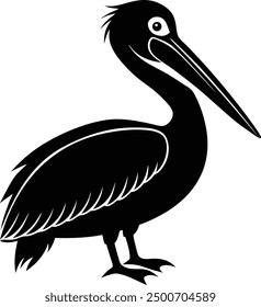 Pelican bird silhouette vector illustration