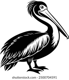 Pelican bird silhouette vector illustration