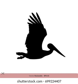 Pelican - Bird Silhouette Vector Logo Template Illustration Design. Vector EPS 10.