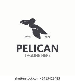 Pelican bird silhoutte vintage logo vector illustration template icon graphic design