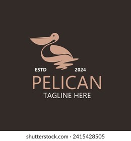 Símbolo de pájaro pelicano silhoutte vintage logo vintage plantilla de ilustración icono diseño gráfico