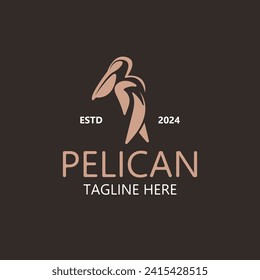 Pelican bird silhoutte vintage logo vector illustration template icon graphic design