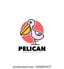 Pelican bird simple mascot logo design