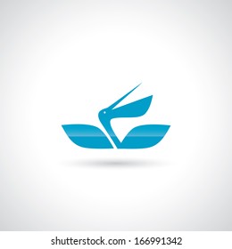 Pelican bird symbol - vector illustration