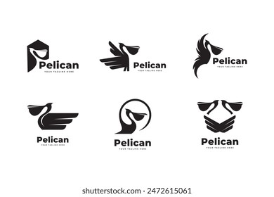 pelican bird vector template design logo