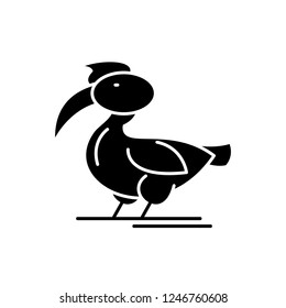 Pelican black icon, vector sign on isolated background. Pelican concept symbol, illustration 
