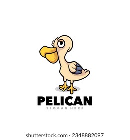 Pelican cartoon funny design mascot