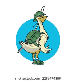 Pelican Character design, pelican fisher. cartoon vector design.