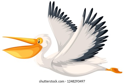 A Pelican Character Flying