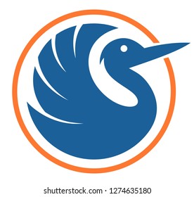 Pelican circle abstract vector design