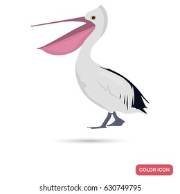 Pelican color fat icon for web and mobile design