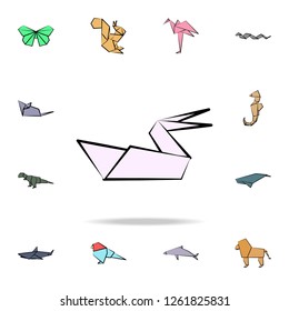 pelican colored origami icon. Detailed set of origami animal in hand drawn style icons. Premium graphic design. One of the collection icons for websites, web design, mobile app