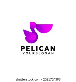 pelican colorful logo design template