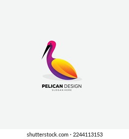 pelican design gradient colorful icon vector