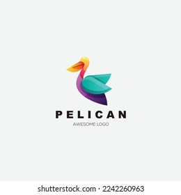 pelican design gradient colorful logo