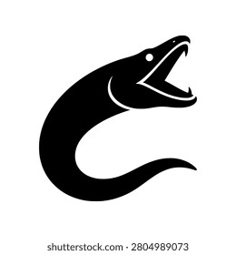 Pelican Eel icon featuring a rare deep sea fish with a distinctive expandable mouth and elongated body. Clean vector design ideal for marine biology, ocean science, wildlife, and educational projects.