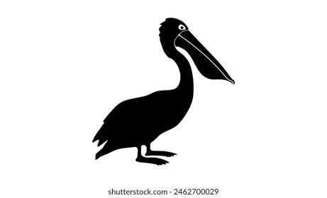 Pelican emblem, black isolated silhouette