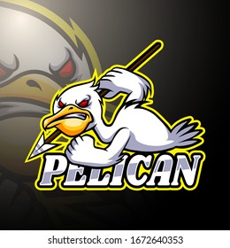 Pelican esport logo mascot design