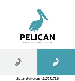 Pelican Exotic Bird Simple Flat Logo Symbol Template