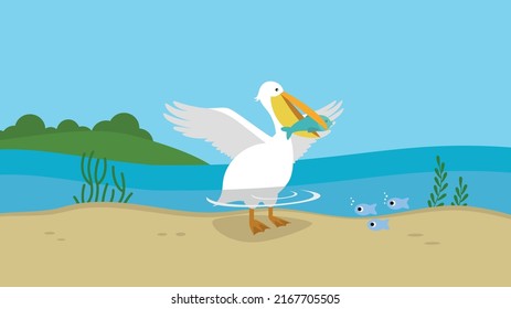 Pesca pelicana en el mar