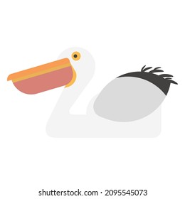 pelican flat clipart vector illustration