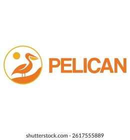 pelican flat minimalist logo design