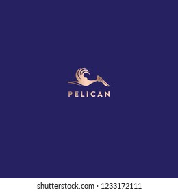 Pelican flying logo 