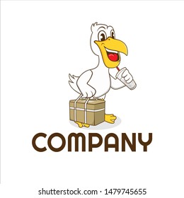 pelican food and beverage delivery, vector design elements, cartoons, characters, bag designs, drinks, and logo illustrations.
