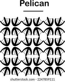 Pelican foot print pattern illustration on white background..eps